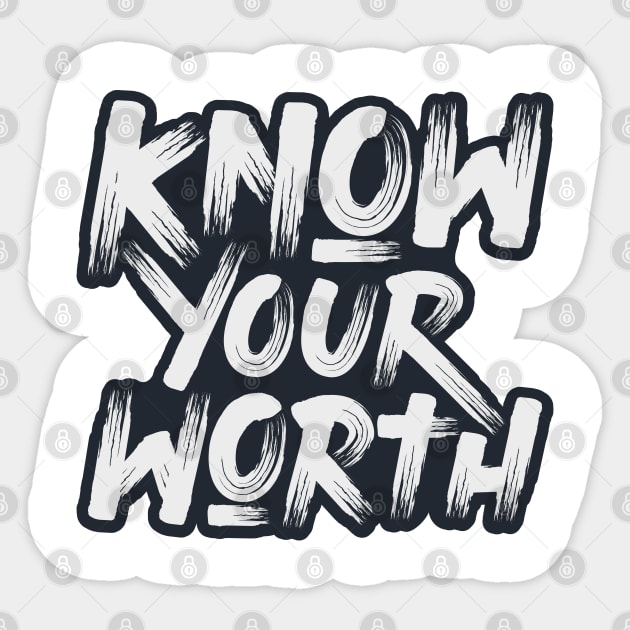 Know Your Worth typography Sticker by Urbanprint